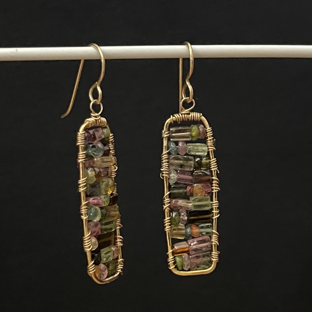 Tourmaline mosaic earrings.